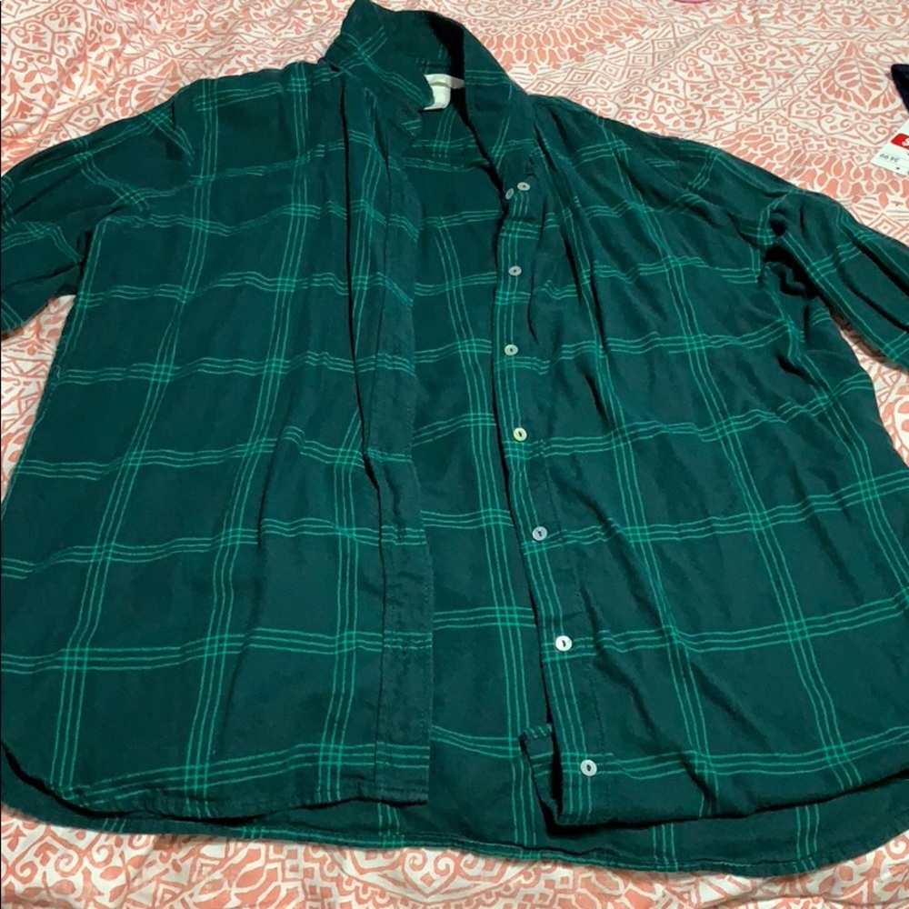 Green Plaid Button Down